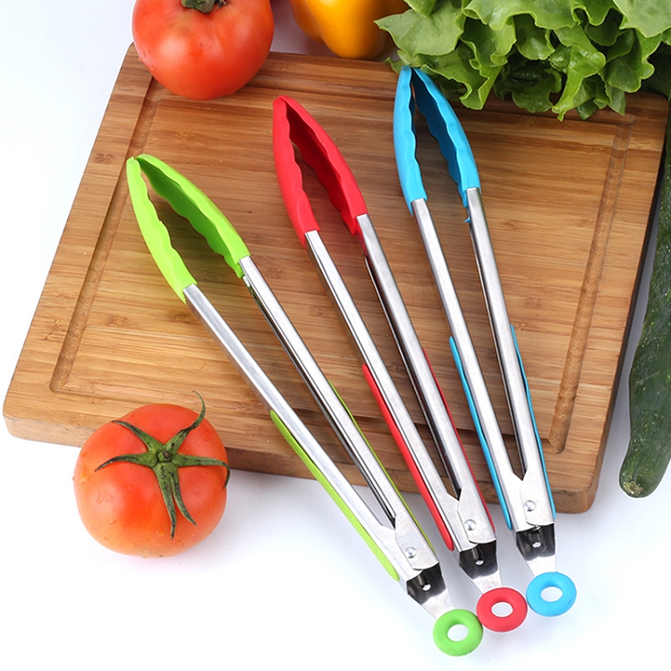 9inch Custom Non-stick Stainless Steel Kitchen Tongs BBQ Tongs